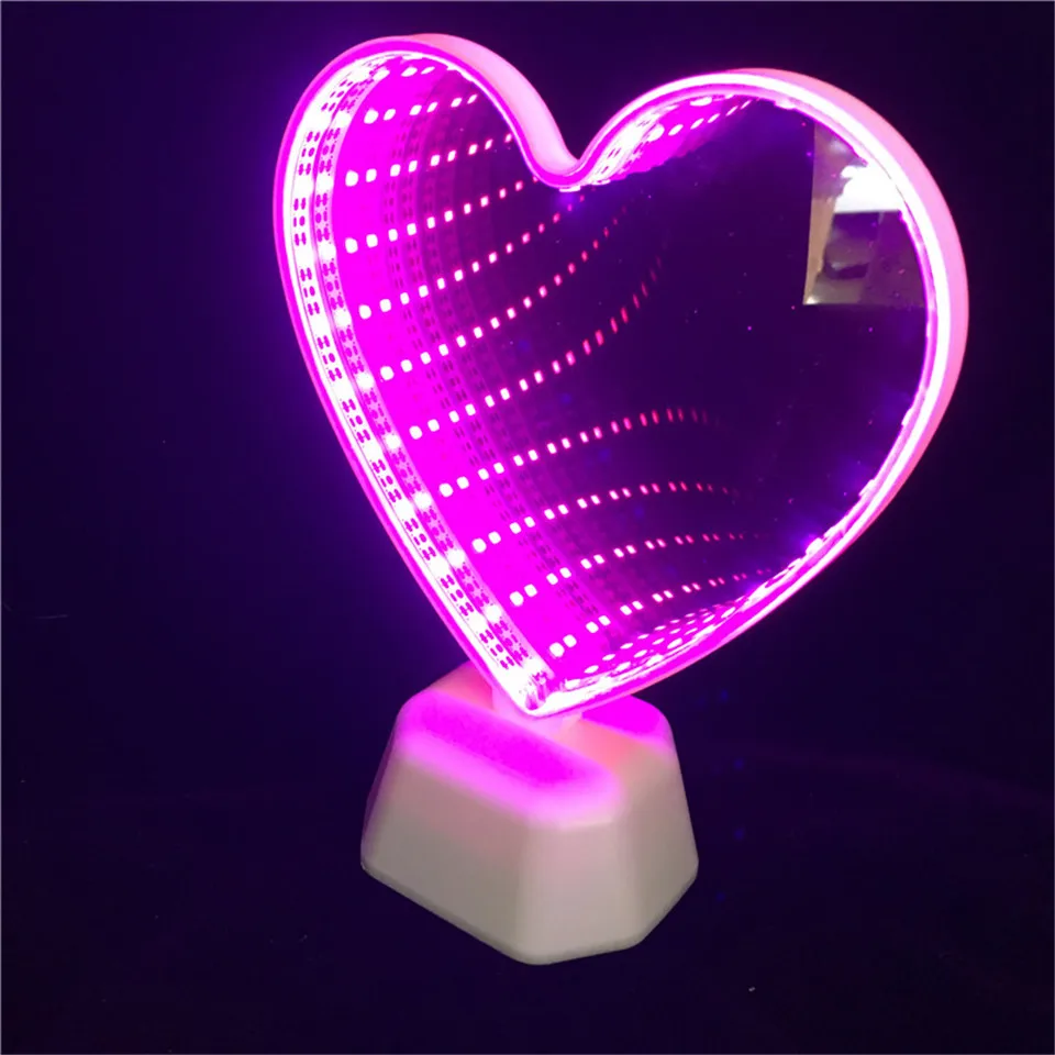  Dropship 3D Unicorn Tunnel Lamp Infinity Mirror Abyss Effect LED Nightlight Novelty Battery Operate - 32898106966