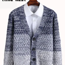 TANGNEST горячая Распродажа Модный молодежный цветной свитер с длинными рукавами мужской осенний зимний теплый однобортный Кардиган для мужчин MZM451