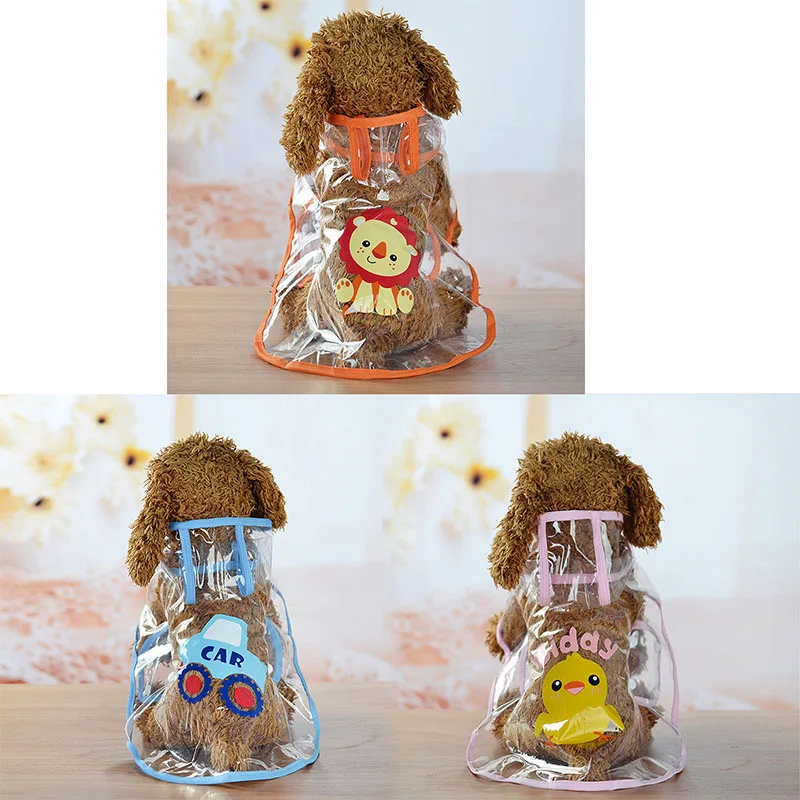 

Cloak design Transparent Dogs Raincoat PVC Waterproof Rain Coat Small Dogs Raincoats Pets