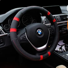 KKYSYELVA Steering Wheel Covers Universal 15 inch With Genuine Leather For Car Truck Suv Interior Accessories цена KKYSYELVA Steering Wheel Covers Universal 15 inch With Genuine Leather For Car Truck Suv Interior Accessories цены онлайн