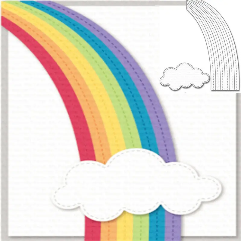2018 new girl 3d diy metal cutting dies and scrapbooking rainbow stencil