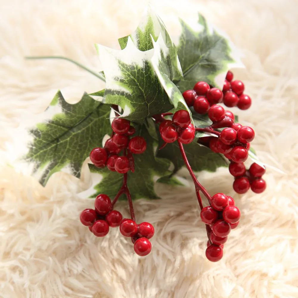 C креативные нетоксичные красочные качества латексные ткани рождественские ягоды бобы ветка Моделирование Цветок бобы Декор ягодные растения fO12