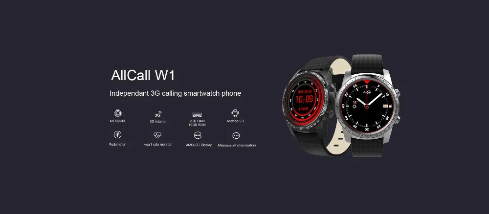 ALLCALL W1 3g/2G часы-телефон MTK6580 четырехъядерный 1. 3g Гц 2 ГБ/16 ГБ gps MP4 Android 5,1 BT 4,0 Wifi 3g соединение Smartwatch телефон