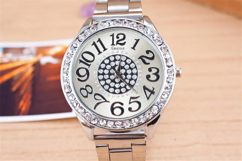 Повседневные кварцевые женские часы с большим циферблатом, браслет, популярные часы Relogio, роскошные женские наручные часы с кристаллами, модные мужские часы