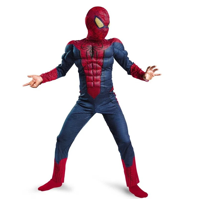 

Movie Muscle Spiderman Costume Children Amazing Spider Man Cosplay Kids Boys Halloween Superhero Party Fancy Dress Jumpsuit