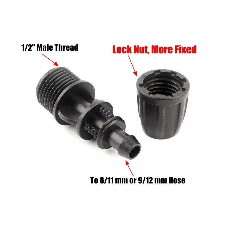 5 шт. Новый 1/2 &quot 8/11 9/12 мм резьбовой садовый шланг Locknut Tee Разъемы прямые соединения