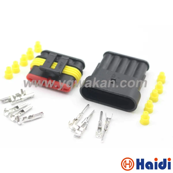 

Free shipping 5sets tyco 5pin auto 1.5 series male and female waterproof cable connector 282089-1 282107-1