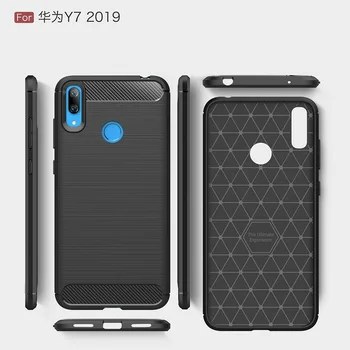 

Mobilephone Cases for Huawei Y7 2019 Carbon Fiber heavy duty case for Huawei Nova4 back cover DHL Free shipping 100pcs