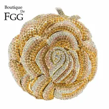 Бутик де фгг с множеством кристаллов Цветущий Цветочный клатч сумочка женская вечерняя сумочка металлический Свадебный Выпускной Minaudiere вечерние клатч