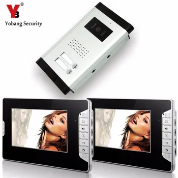 

YobangSecurity 2 Units Apartment Video Intercom 7"Inch Monitor Video Doorbell DoorPhone Speakphone Intercom Home Security System