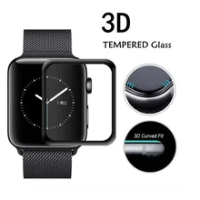 KK-DUX 3D Curved Coverage Tempered Glass Film for Apple Watch 42mm 38mm Screen Protector Cover for  3/2/1 Series Film