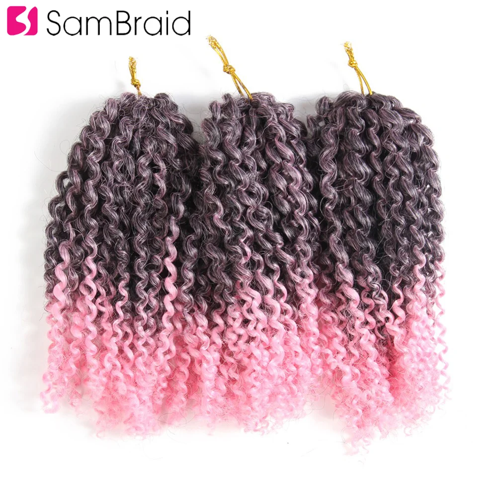 SAMBRAID Вьющееся кружево косички для волос 3 шт./компл. Ombre Marlybob Розовый Вязание