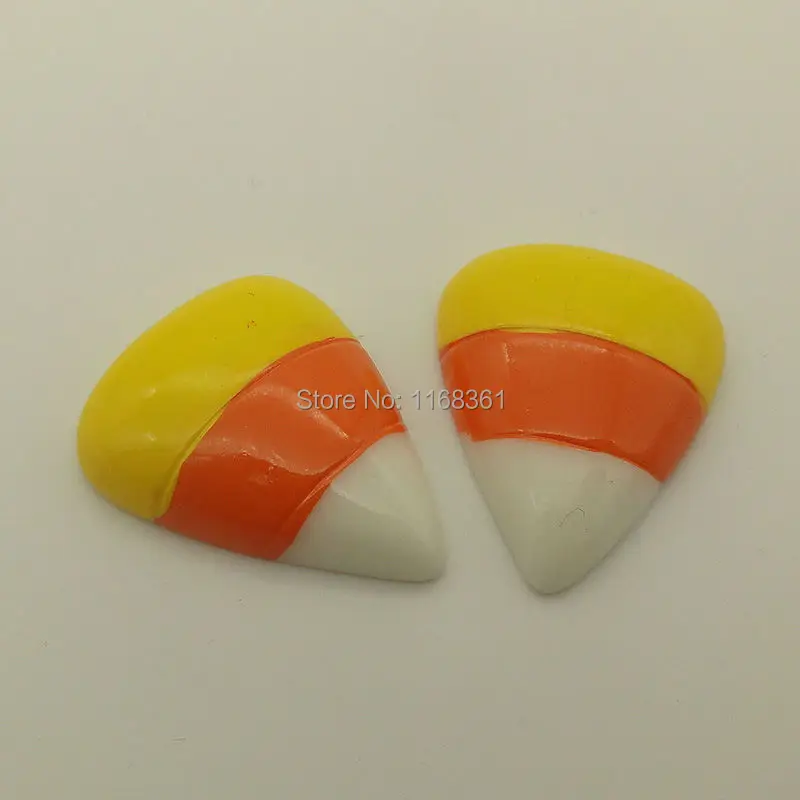 1pcs/lot resin flat back Halloween candy corn 26mm Cabochons Scrapbooking Hair Bow DIY Christmas decration C110-5