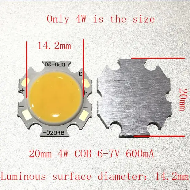 10 шт./лот круглый COB супер яркий 3 Вт 5 Вт 7 Вт 10 Вт Cob светодиодный чип теплый белый светодиод Cob Чип 20 мм-PCB 4 Вт 6 в - Цвет: Warm white 4W 6-7V
