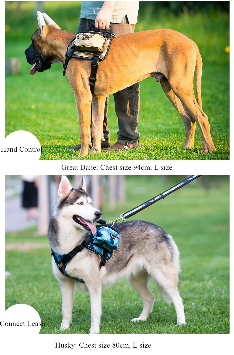 Functional Pet Dog Saddle Bag Harness and Lead Outdoor Backpack Pet Dog Carrier Bag for Medium Large Dog Accessories (13)