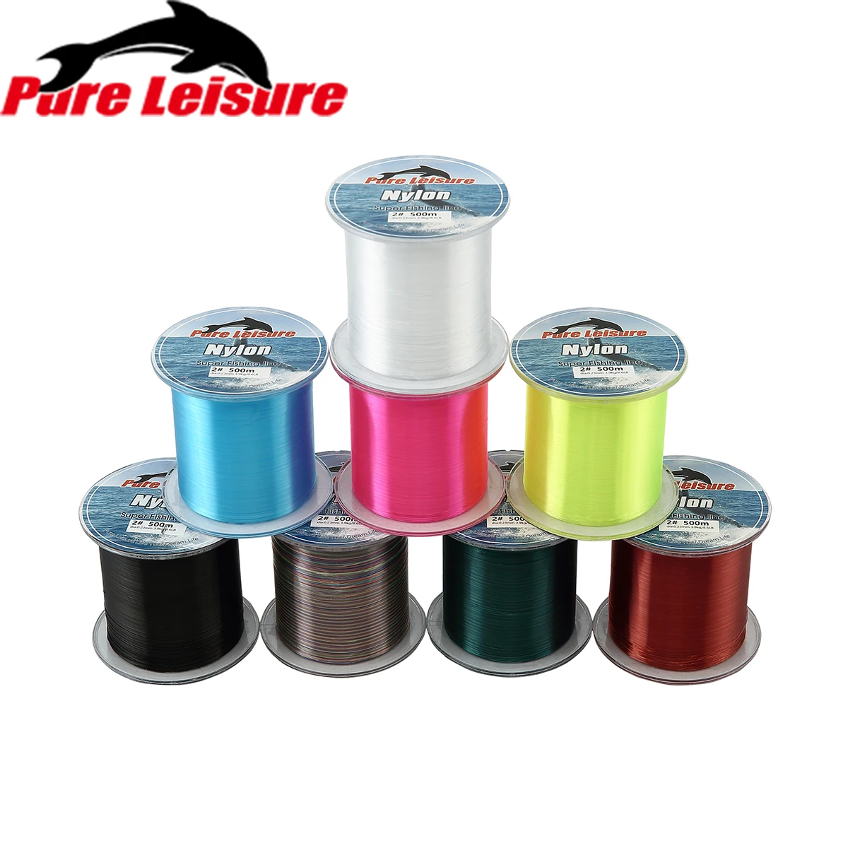 

PureLeisure fil de peche nylon fluorocarbone 500M Fishing Lines 500m Strong Nylon Fishing Line Wire Fil De Peche Nylon 500M