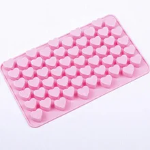 Силиконовые мини 55 Сердце торт шоколадное печенье формы для выпечки Форма для выпечки лоток розовый