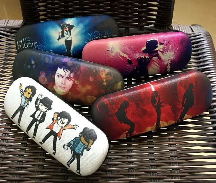 

New Arrival Michael Jackson Individual Creative Leather Compressive Glasses Box Star Boy and Girl Student Myopic Eyewear Case