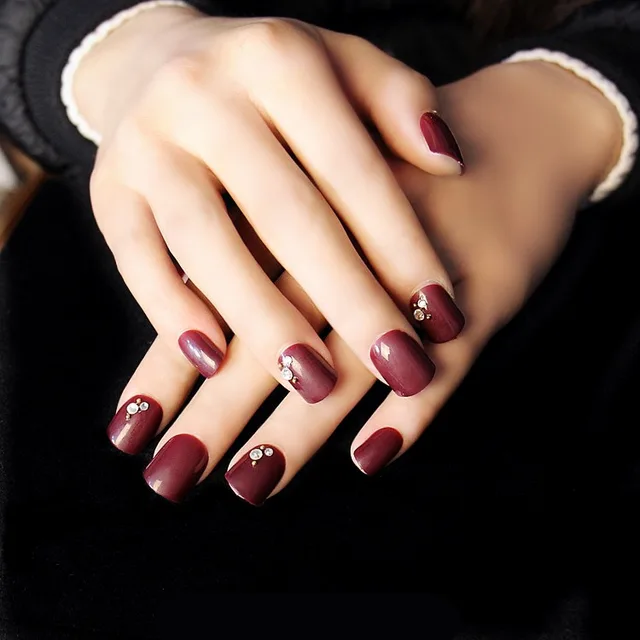 Todas las tallas 24 piezas acrílico Oficina señora uñas Consejos falso