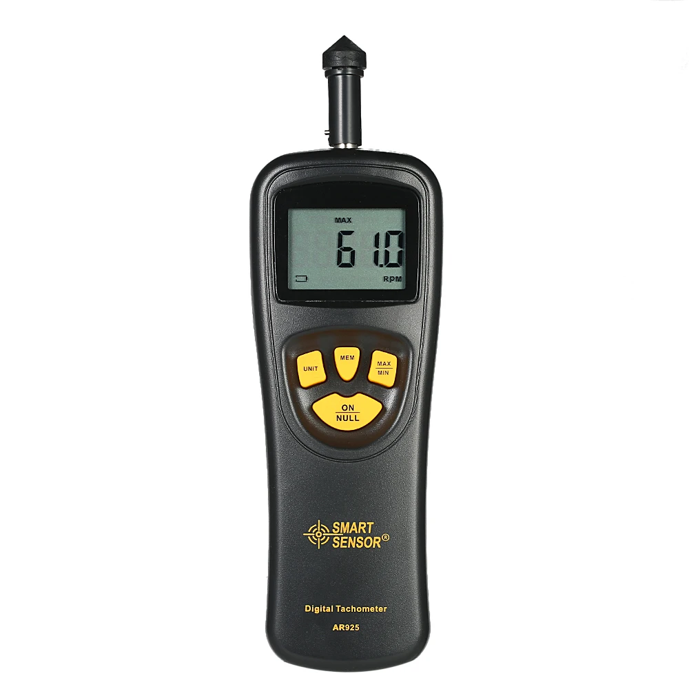 

SMART SENSOR Handheld Contact LCD Digital Tachometer Speedometer Tach Meter Wide Measuring Rang 0.5 ~ 19999 RPM