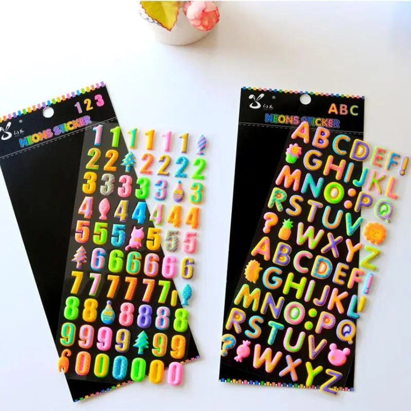 

1 Pc Diy Cute Number Letter Pvc Sticker For Scrapbooking Home Decoration Diary Glitter Foam Self Adhesive Stickers For Kids