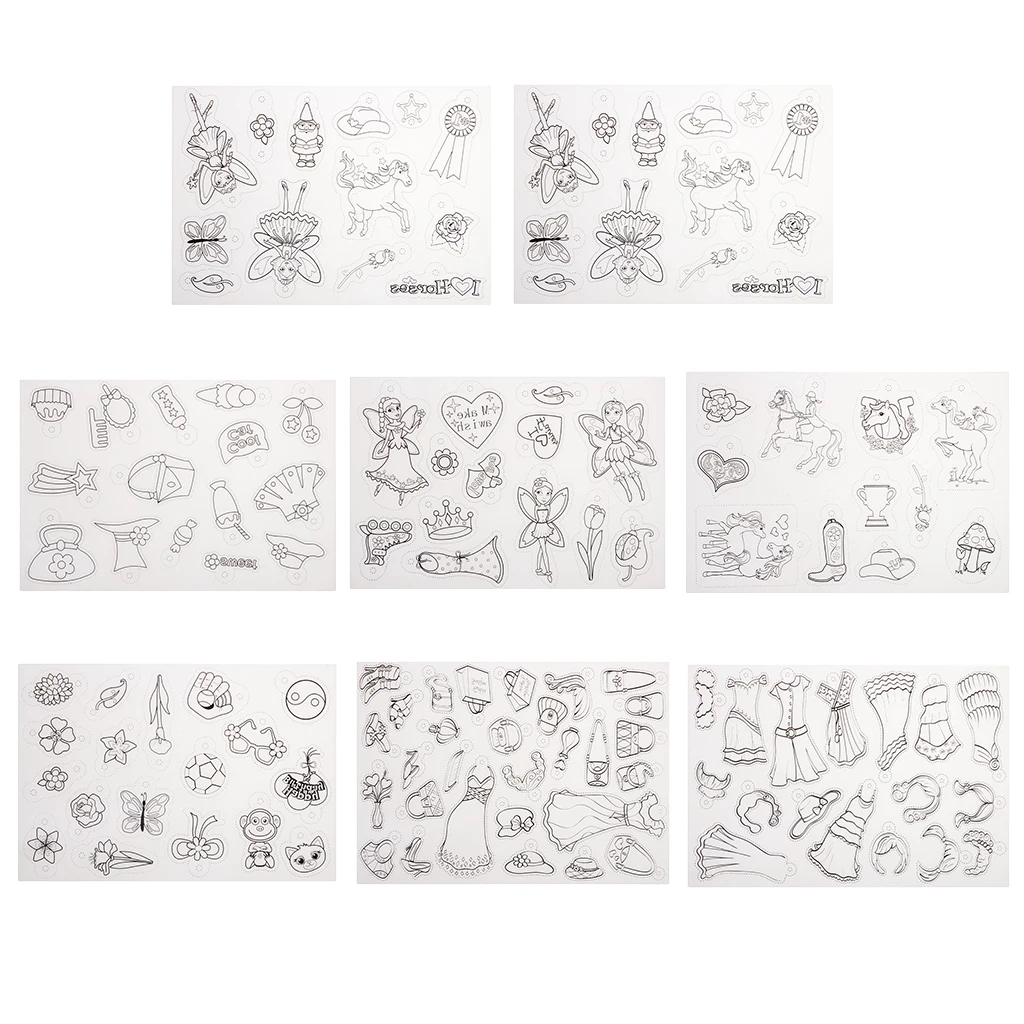 8Pcs Multi Patterns Designs Shrink Film Art Paper Shrinkable Plastic Sheets