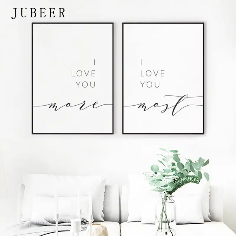 I Love You More I Love You Most Posters And Prints Wall Decor Romantic Quote Print Pictures Bedroom Decoration Home Decor Painting Calligraphy Aliexpress