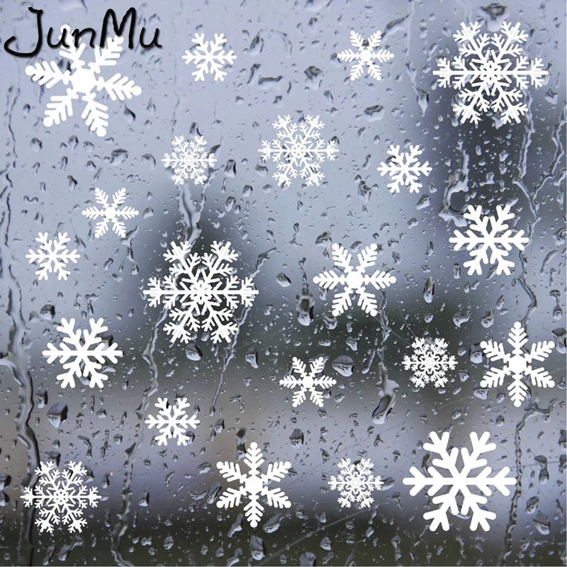 27PCS Christmas Frozen Snow Flakes Wall Sticker Set Removable Vinyl Art Decal Window Stickers Children Christmas Wall Decor
