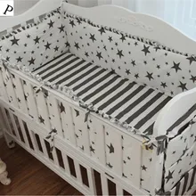 Промо-акция! 5 шт. мультфильм детские кроватки, комплект для девочек, Комплект постельного белья хлопок бортики для кроватки(4 бамперы+ лист