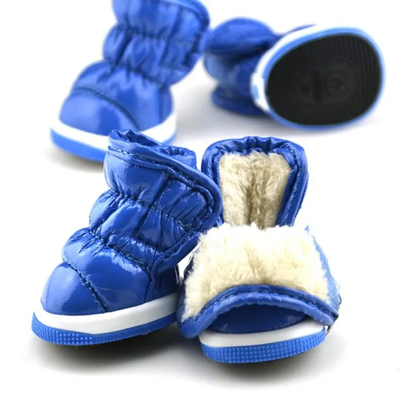 Trendy Winter Ruffle Soft PU Leather Pet Small Dogs Booties Snow Boots Shoes pet dog shoes dog winter warm shoes XS-XL