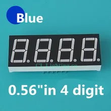 4 бита цифровой светодиодный дисплей 7 сегментный синий 0,56 дюймов общий катод 0,5" 0.56in четыре цифры дисплей