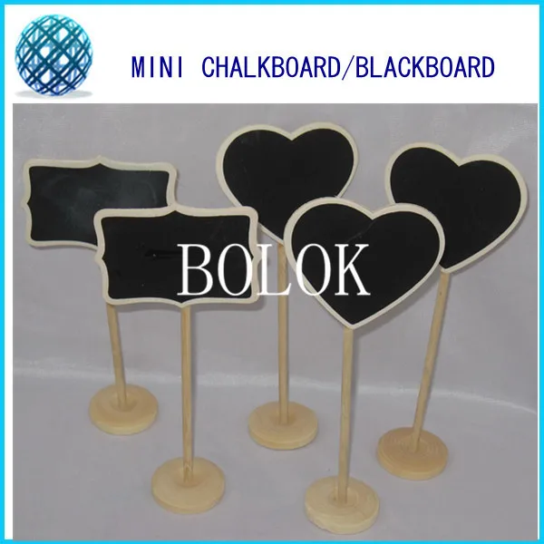 

200pcs/lot black Chalkboards label Stand mini chalkboard for wedding table decoration,Heart and Rectangle designs