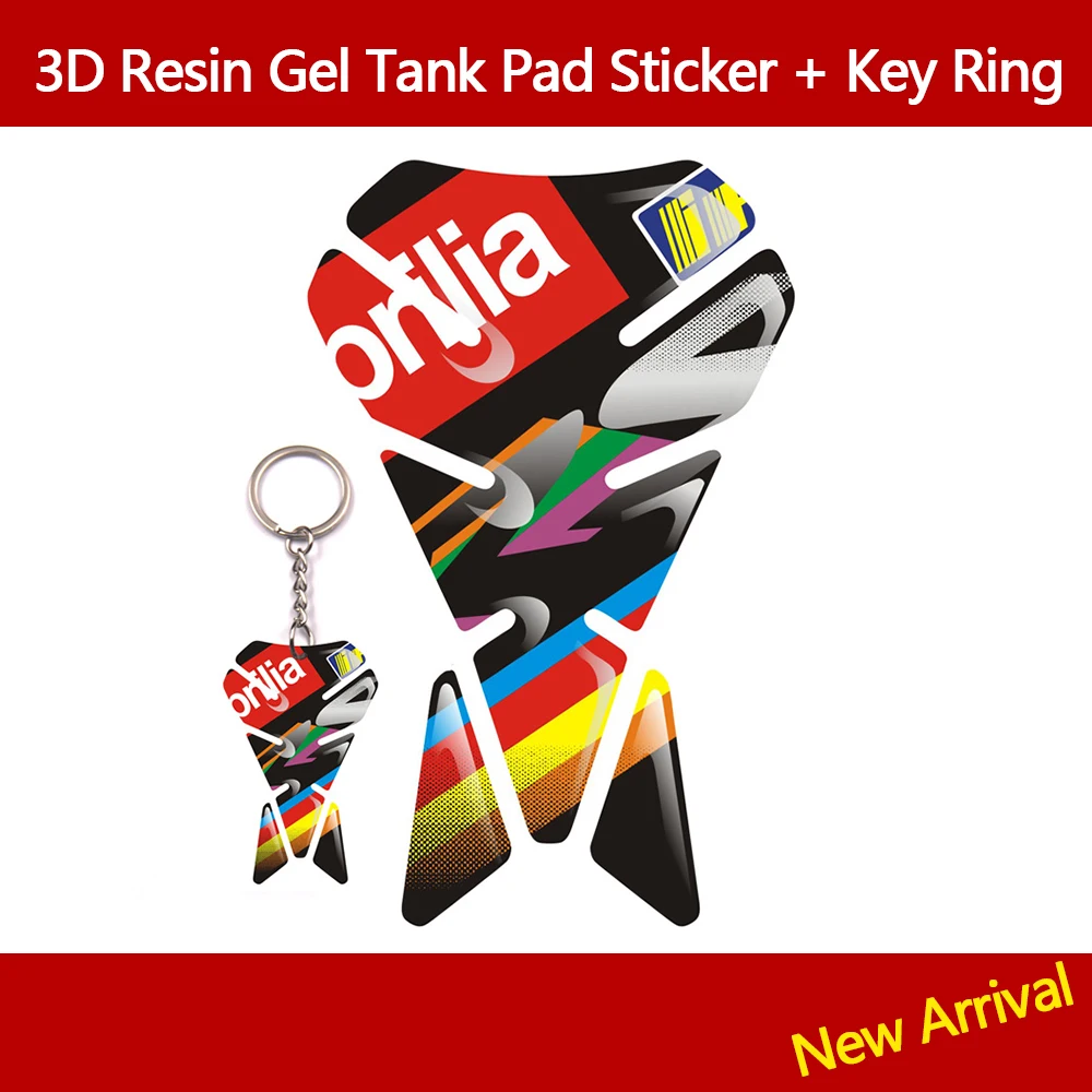 

3D Resin Gel Motorcycle Tank Pad Sticker Decal Emblem for Aprilia RSV4 Tuono RSV 1000 R Tuono V4 APRC Tuono V4 1100 + KeyRing