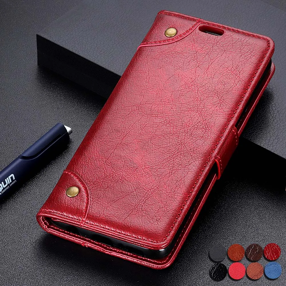 Wallet Case For Samsung Galaxy A6 Plus 2018 case PU Leather Flip Stand Rivets Magnetic Cover samsung galaxy a6+ a6 CASE | Мобильные