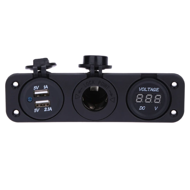 Portable Universal 3 in 1 Cigarette Lighter Socket Splitter 12V Dual