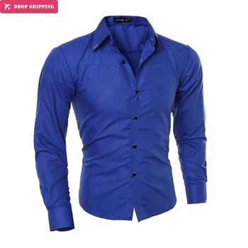 

TIMALL Men's Long-sleeved Dress Shirt Men's Casual Slim Lapel Quality Large Size 5XL
