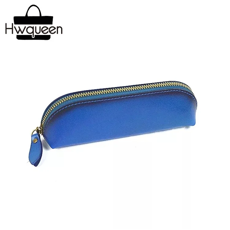 

Vintage Style Environmental Genuine Vegetable Tanned Leather Zipper Closure Hobos Designer Women's Coin Pocket Lady Change Purse