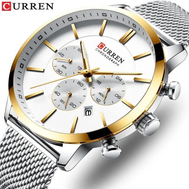 

2019 New CURREN Watch Men Chronograph Quartz Business Mens Watches Top Brand Luxury Waterproof Wrist Watch Reloj Hombre Saat