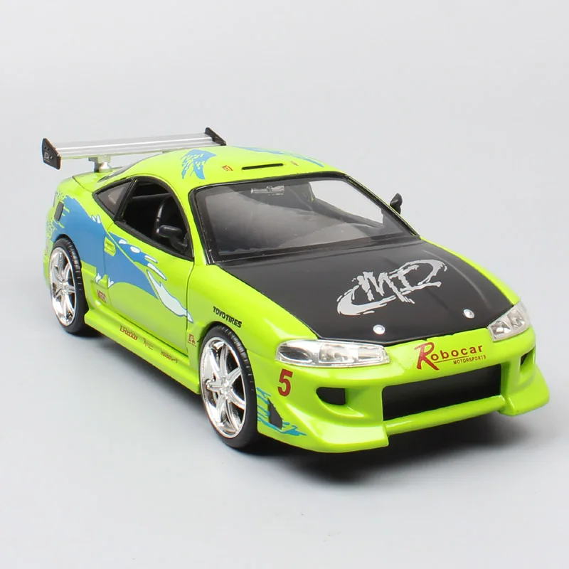 1:24 Масштаб jada brian's 1995 Mitsubishi Eclipse GTR Diecasts& Toy транспортные средства металлические модели автомобилей игрушки Авто эскизы для коллекции