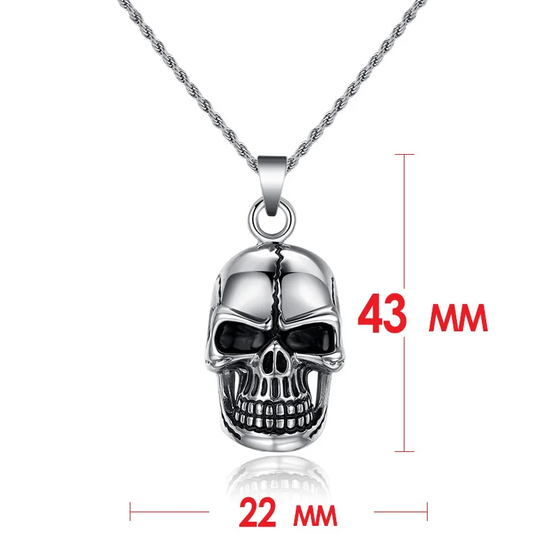 

2022 Real Maxi Necklace Collares Collier New Skull Pendant Fashion Stainless Steel Skeleton Men Pendants Jewelry Brand