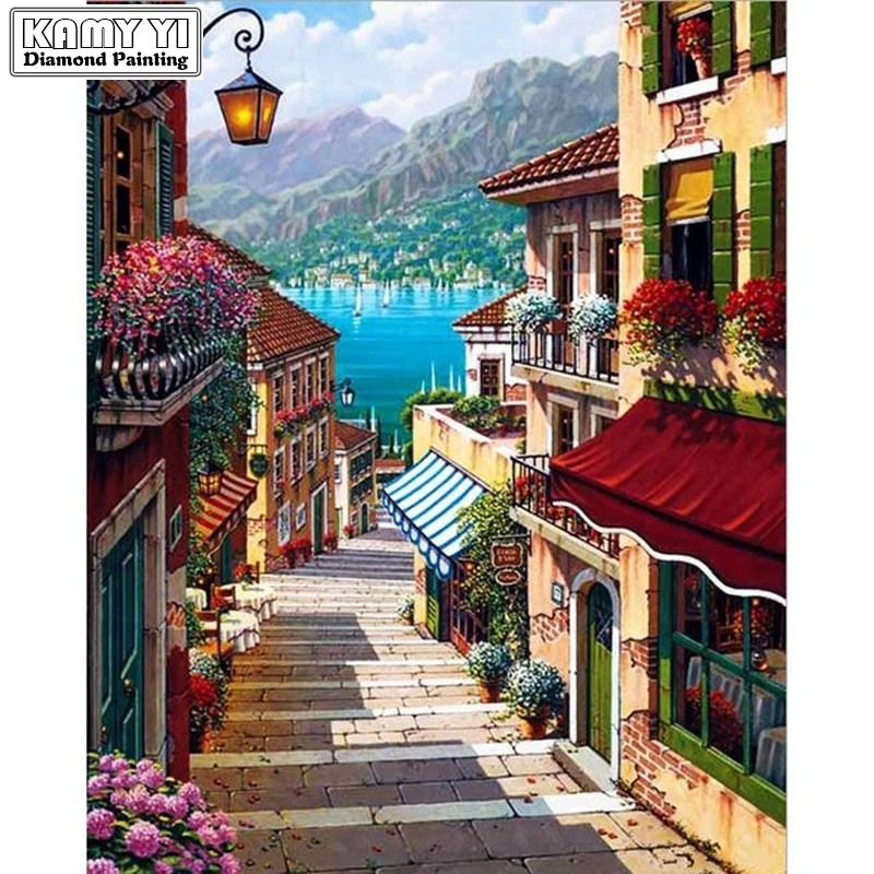 

DIY 5D Diamond embroidery Diamond mosaic"City streets" needlework diy diamond painting Home decoration gift