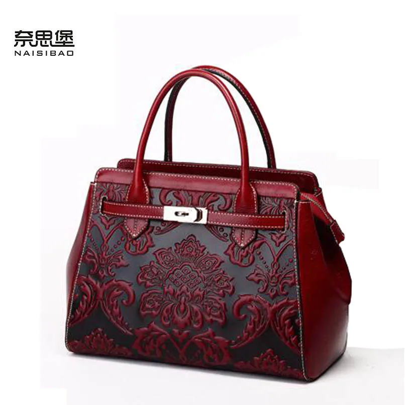 2016 New women genuine leather bag fashion chinese style quality women