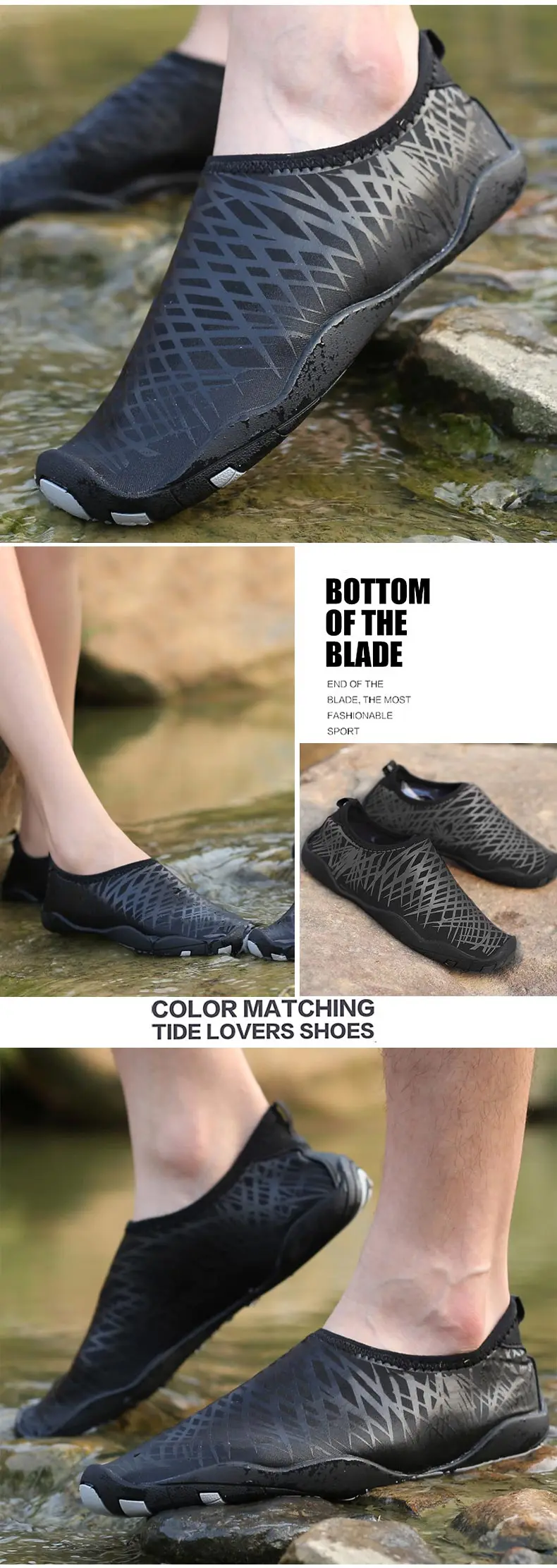 1 (14)Women Beach Wading Shoes Outdoor Swimming Water Shoes Adult Unisex Flat Soft Seaside Shoes Walking Lover Yoga Shoes
