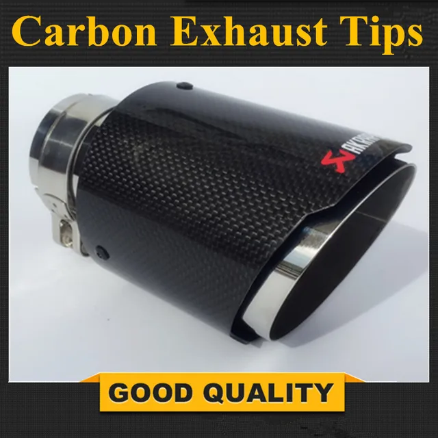 101MM Outlet Glossy Carbon Fiber exhaust tip 304 Stainless Steel