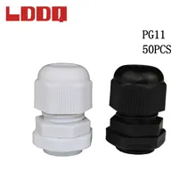 LDDQ 50 шт нейлон Пластик Водонепроницаемый кабельный сальник для герметизации провода с PG11 для 5-11 мм кабель Высокое качество Черный и белый дополнительный разъем кабеля