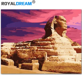 

ROYALDREAM Sphinx Landscape DIY Painting By Numbers Kits Coloring Paint By Numbers Modern Wall Art Picture Gift