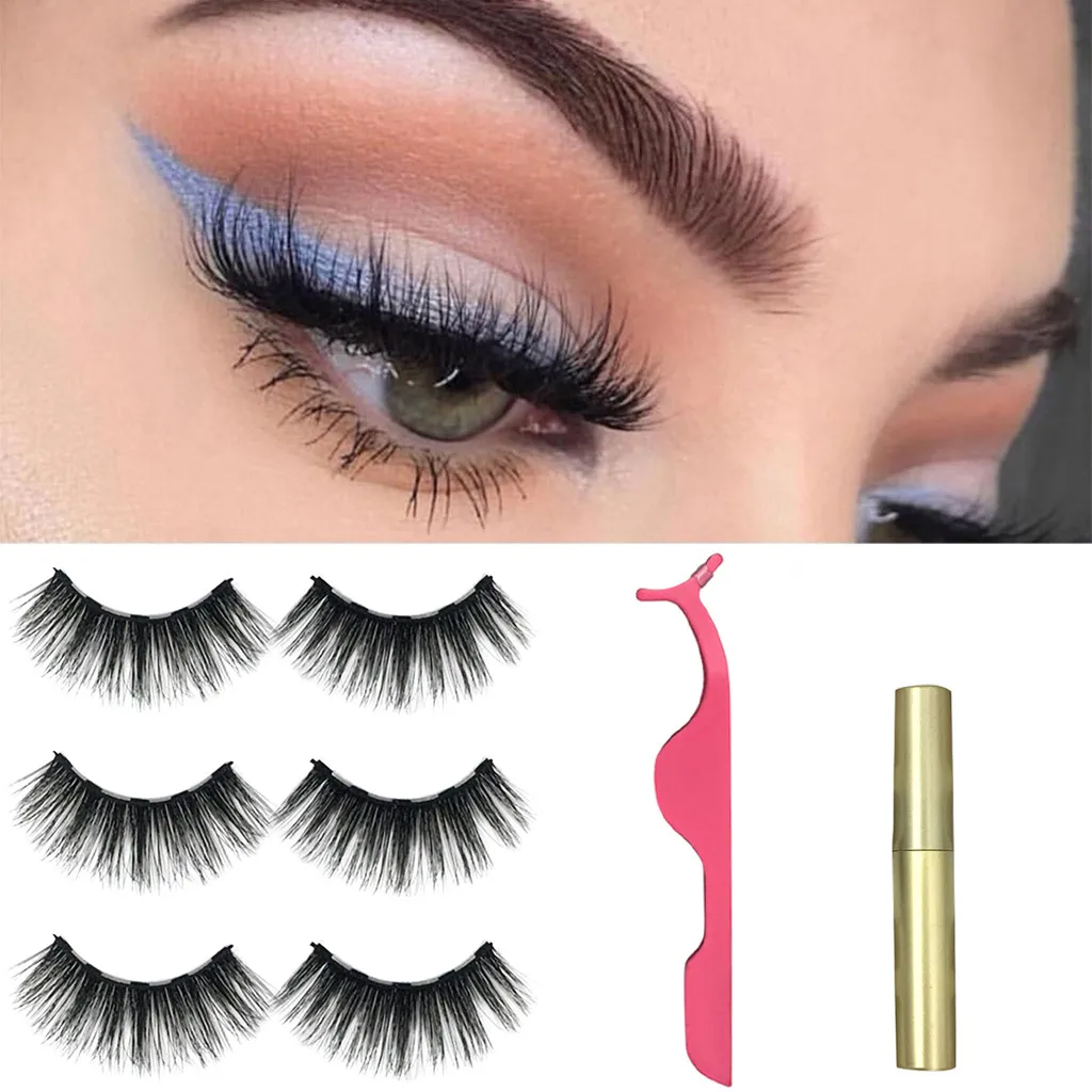 

Best False Eyelashes Women Magnetic liquid Eyeliner Handmade Faux Mink Hair False Eyelashes Easy to Wear Lashes Kit 2019 July8