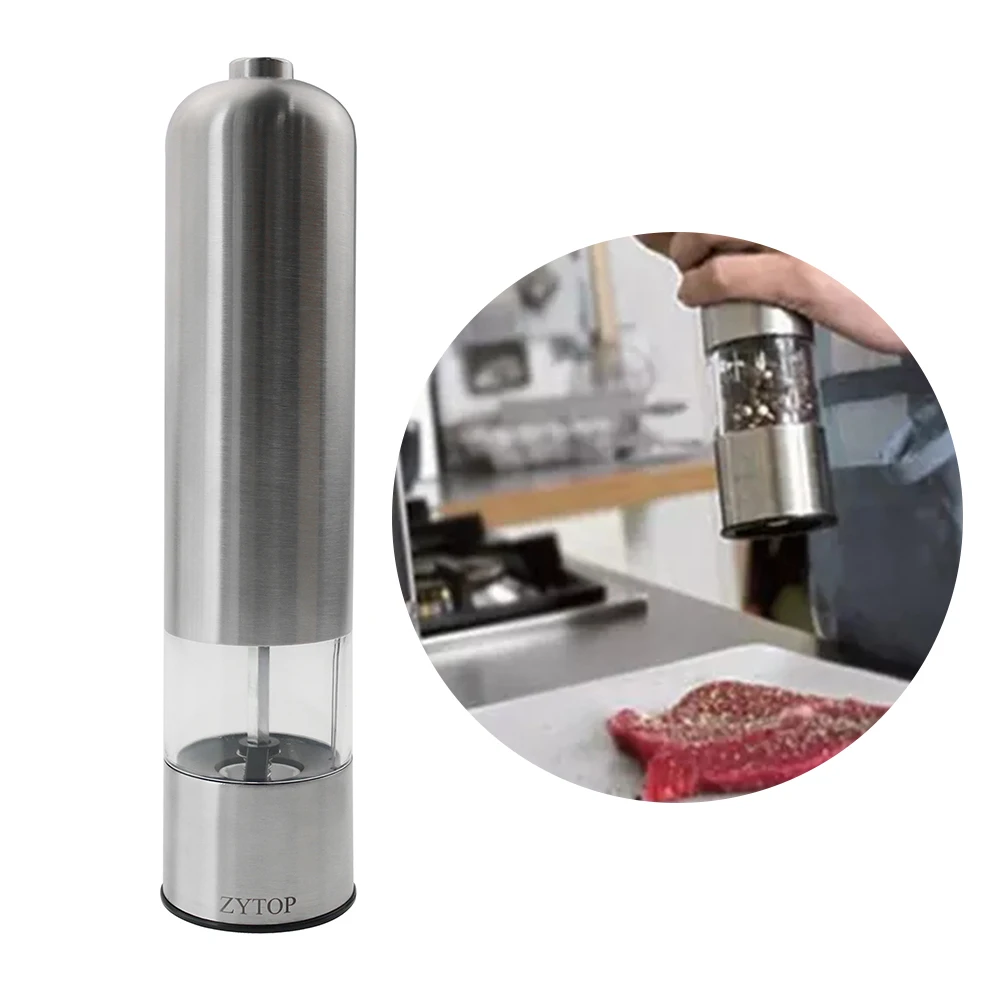 

2PCS Electric light seasoning kitchen grinding tool with seasoning salt pepper stainless steel grinding grinder