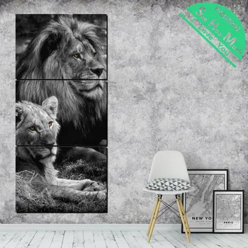 

3 Piece Lion and its Baby Modern Wall Painting Posters and Prints Picture Canvas Painting Framed Decorative Pictures