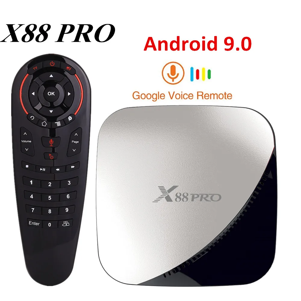 X88 PRO 9,0 Android tv Box Rockchip RK3318 4 Гб ОЗУ 32 Гб 64 Гб H.265 4K голосовой помощник Google Netflix Youtube 2G 16G медиаплеер